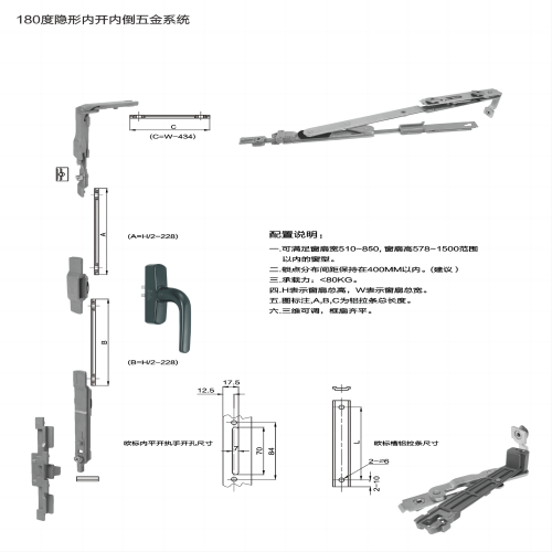 180度隱形內開內倒五金系統